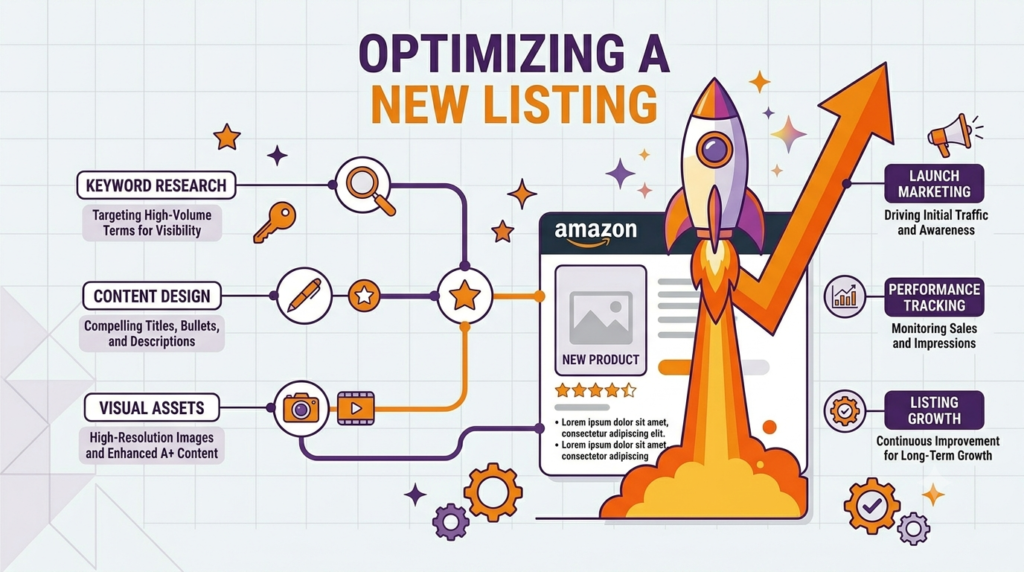 amazon listing optimization for new product launch illustration