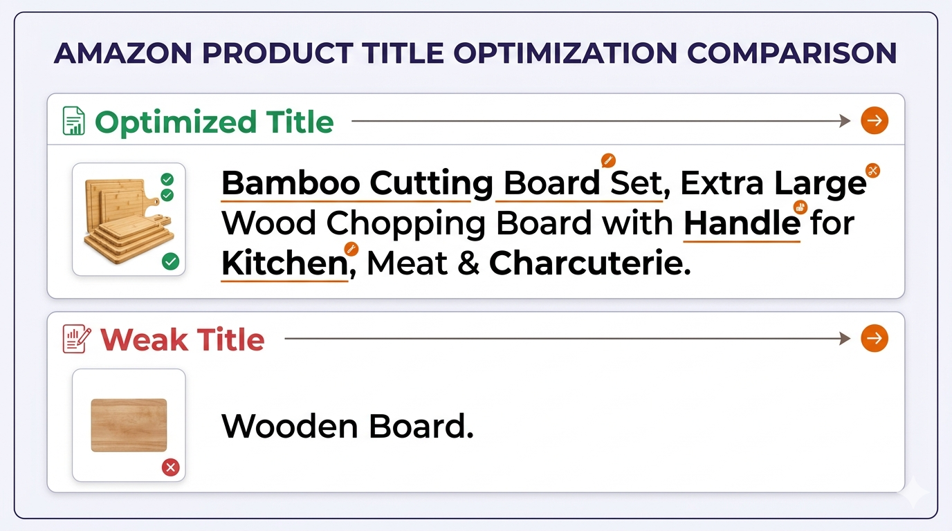 amazon listing optimization good vs bad title comparison example