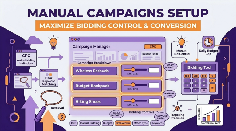 amazon ppc manual campaign setup guide illustration