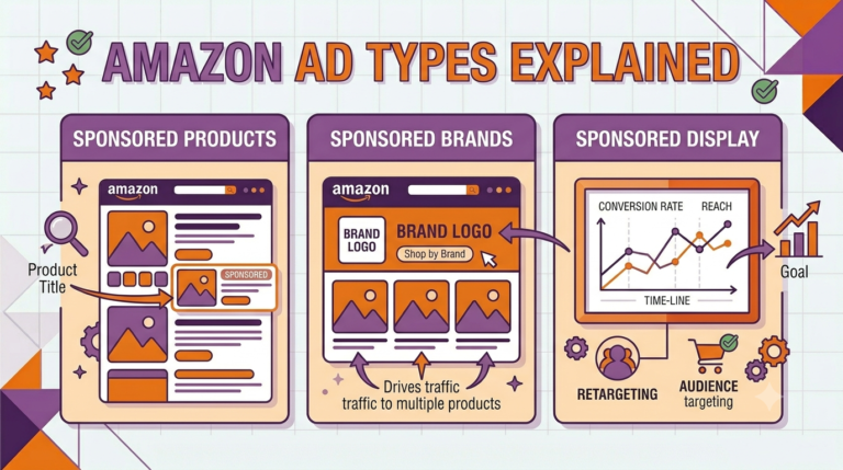 amazon sponsored products vs sponsored brands vs display illustration