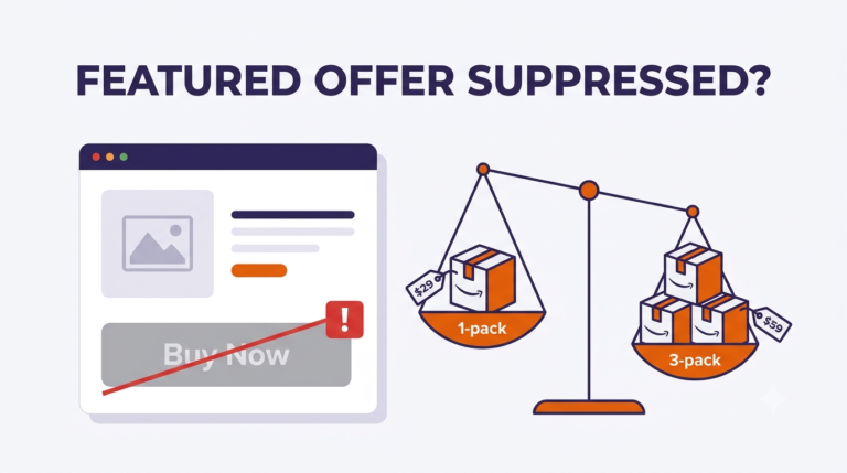amazon featured offer suppressed pack size price comparison