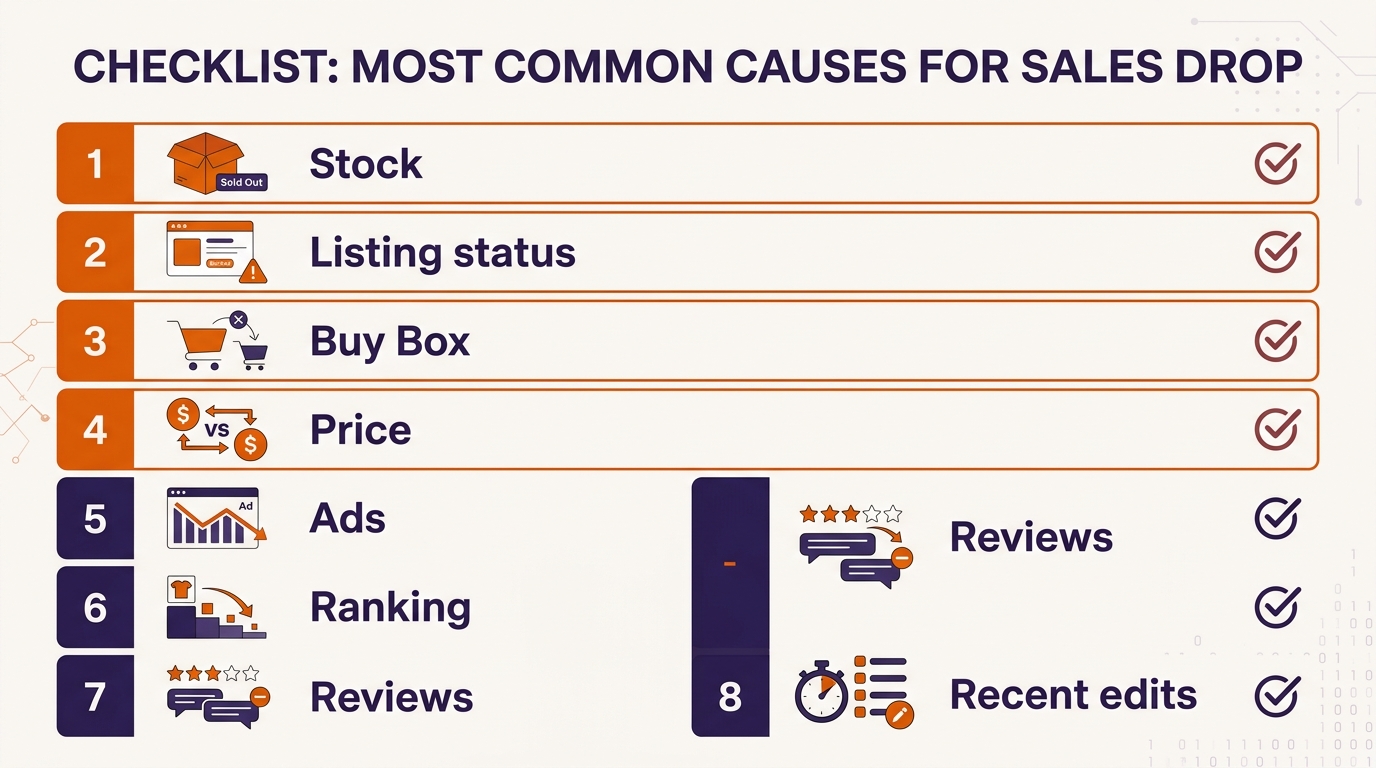 amazon sales dropped suddenly diagnosis checklist